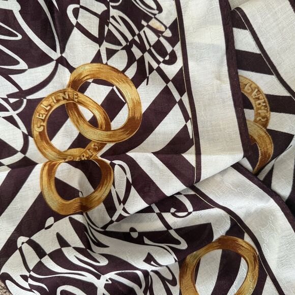 Authentic Celine Multicolor Women’s Small Scarf Cotton Handkerchief Foulard - Picture 4 of 4